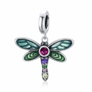 STERLING SILVER COLORFUL DRAGONFLY CHARM