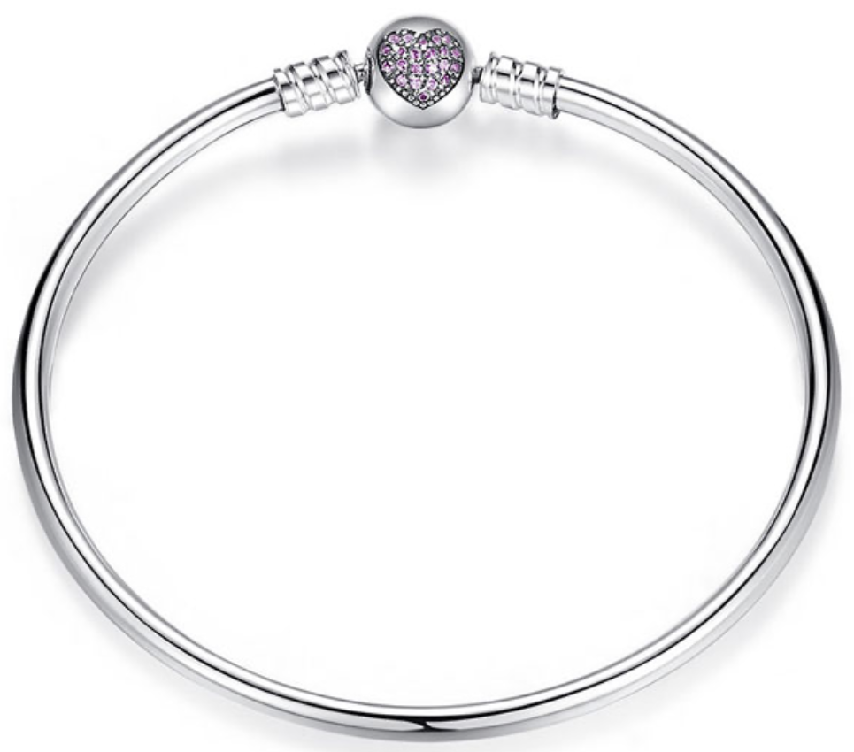 PINK CZ HEART BRACELET