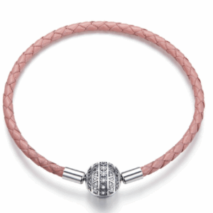 DAZZLING PINK LEATHER BRACELET